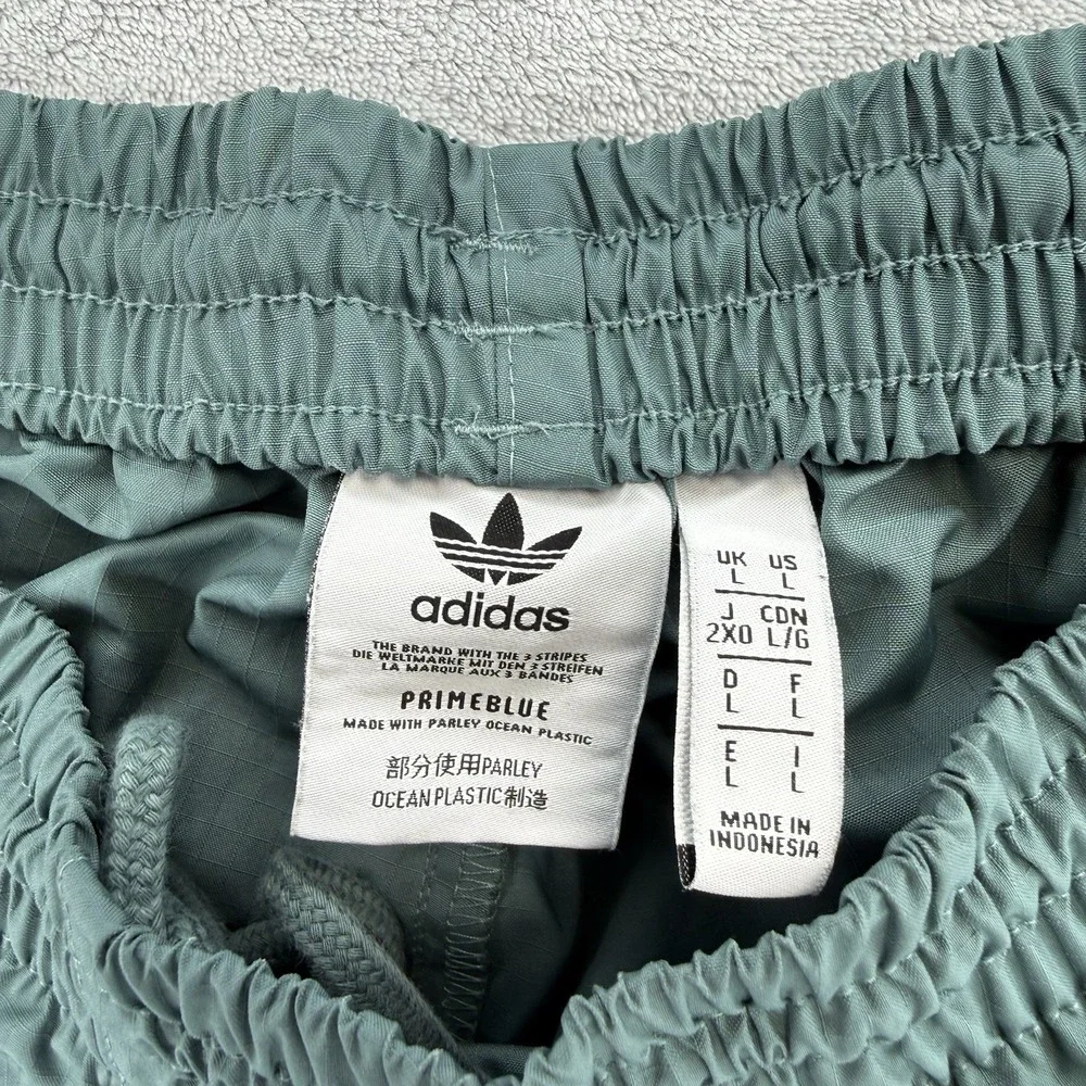 Adidas Originals Parley Cargo Track Pants Men's L Green 3 Stripe Wide Leg